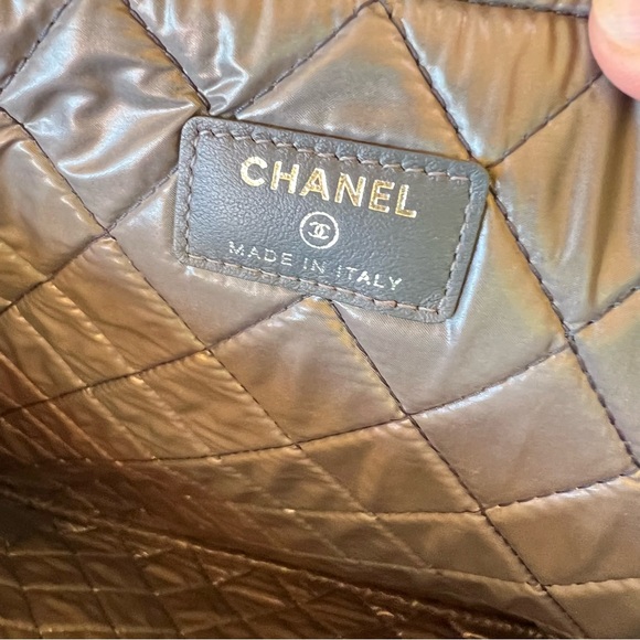 CHANEL DEAUVILLE LARGE CLUTCH POUCH GRAY WITH BLACK SEQUINS LIKE NEW - Picture 7 of 9